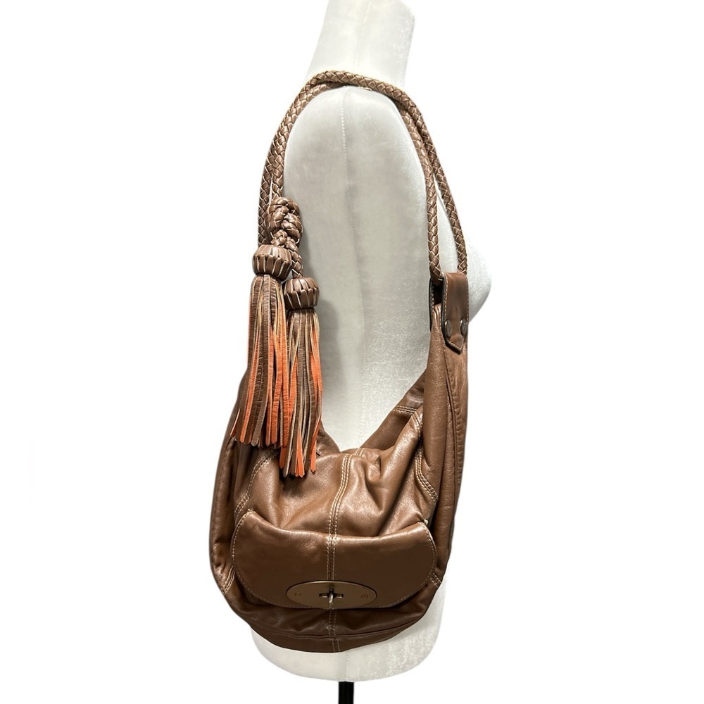 MULBERRY Araline Soft Leather Shoulder Bag with Tassels in Toffee